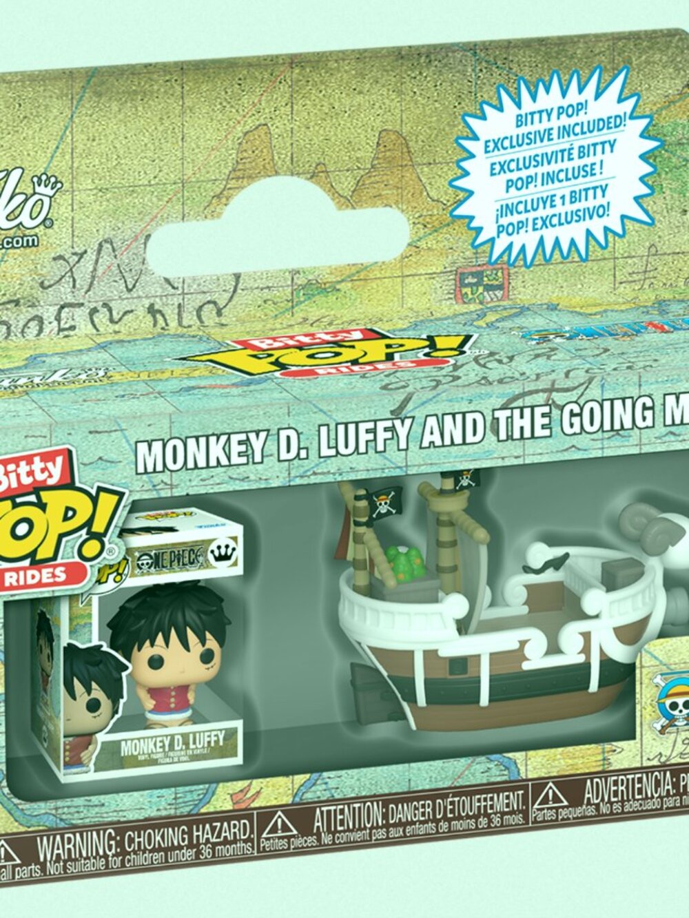 Funko Bitty Pop Rides One Piece Monkey D Luffy Going Merry Ship New Sealed